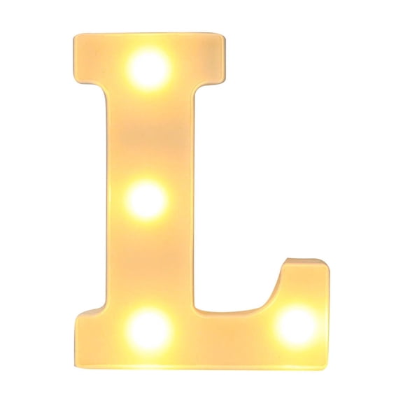 Leodye 1PCS LED Alphabet Letter Lights (A-M) - White Light-up Plastic Letters (Standing/Hanging) -6.3"x7.1"x1.8"