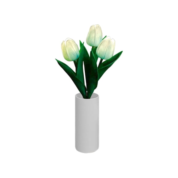 Leodye 1PCS LED Simulation Tulip Desk Lamp - with Vase, Decorative for Living Room & Desktop -12.2x5.51x4.53in