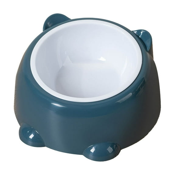 Leodye 1PCS Large Capacity Elevated Food Bowl - Cute Neck-protective Drinking Bowl fors -6.29x 2.95in