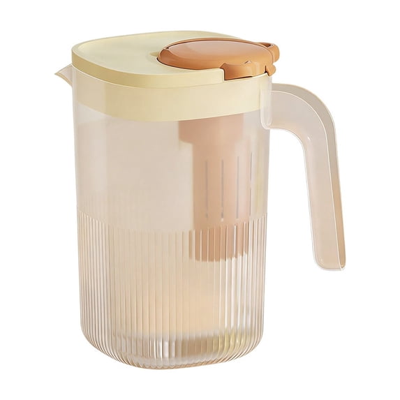 Leodye 1PCS Large-Capacity High-Temperature Plastic Beverage Pitcher, Summer Cold Water Jug, Refrigerator Fruit Tea Container for Home and Party -7.87x4.53x4.53in
