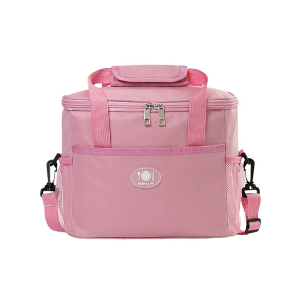 Leodye 1PCS Large Capacity Insulated Lunch Bag - Thickened Waterproof Portable Household/Outdoor Picnic Lunch Box Bag -11.42x10.24x8.27in Pink Free Size