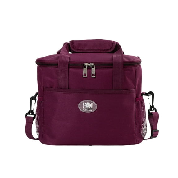 Leodye 1PCS Large Capacity Insulated Lunch Bag - Thickened Waterproof Portable Household/Outdoor Picnic Lunch Box Bag -11.42x10.24x8.27in Red Free Size