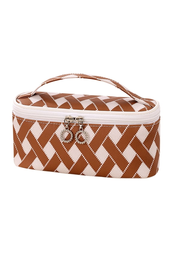 1PCS Large Capacity Portable Makeup Bag, Exquisite High-End Travel Cosmetic Organizer, Waterproof Wash Bag for Toiletries -8.46 × 2.76 × 3.54 IN