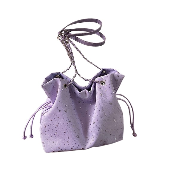Leodye 1PCS Large Capacity Star Pattern Cloth Shoulder Bag, Casual Multipurpose Handbag for Daily Shopping and Travel -11.81x3.94x11.02in