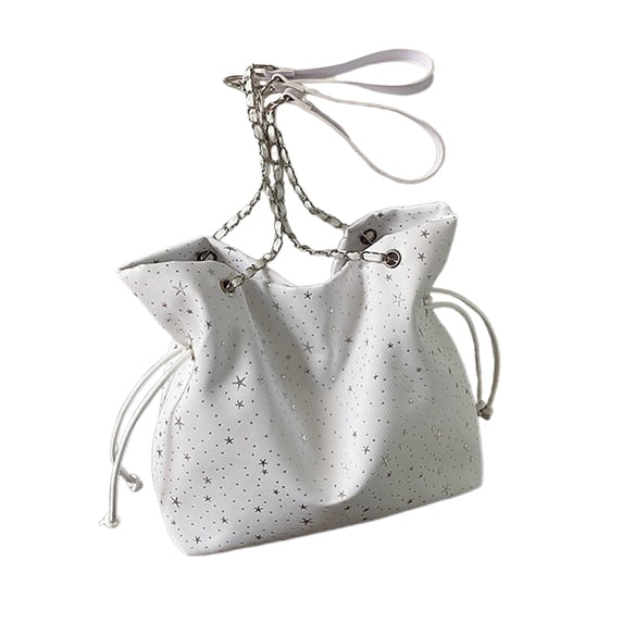 Leodye 1PCS Large Capacity Star Pattern Cloth Shoulder Bag, Casual Multipurpose Handbag for Daily Shopping and Travel -11.81x3.94x11.02in