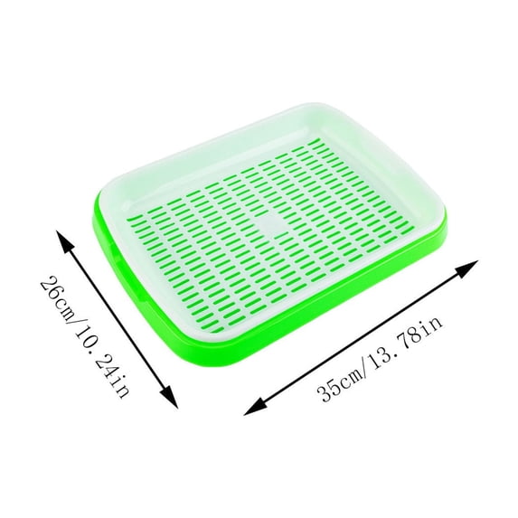 Leodye 1PCS Large Double Layer Plant Tray Plastic Sprout Vegetable Pot with Holes for Home Gardening -13.78*10.24IN