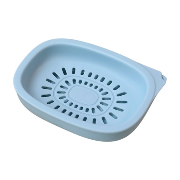 Leodye 1PCS Large Double-layer Soap Box - Drainable Soap Tray for Bathroom/Laundry -6.1*4.33*1.57in