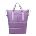 thumbnail image 1 of Leodye 1PCS Large Expandable Travel Tote Bag - with Trolley Sleeve/Wet Pocket, Women's Carry-on Duffel for Gym -21×17×8.7Inch, 1 of 8