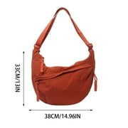 Leodye 1PCS Large Nylon Crossbody Purse Women Hobo Crescent Shoulder Bag Slouchy Tote Bag Casual Weekend Handbag for Women -14.96*13IN
