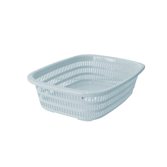 Leodye 1PCS Large Rectangular Perforated Plastic Produce Basket, Multipurpose Kitchen Storage Bin for Fruits, Vegetables, Bread Pantry Supplies -12.2 x 9.45 x 3.15 in