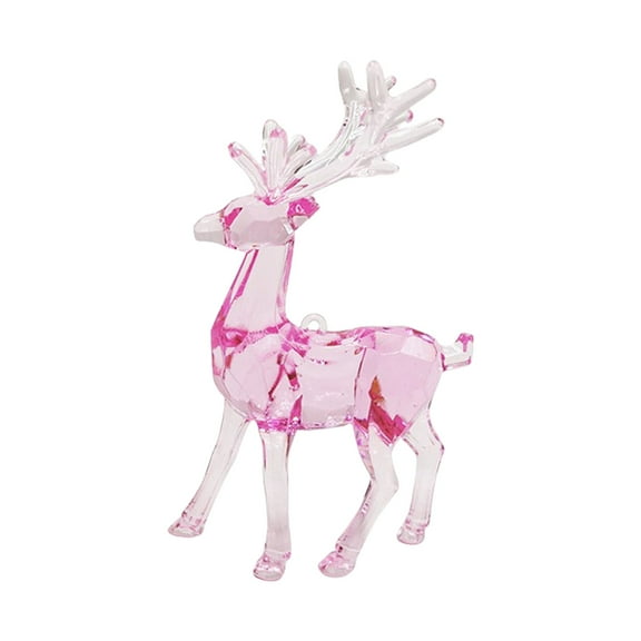 Leodye 1PCS Large Reindeer Ornament Desktop Decor for Christmas Wedding Crystal Pendant-5.9x3.9x2.8 inches