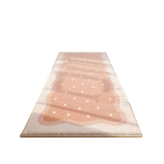 Leodye 1PCS Large-Size Soft Flocking Bedroom Rug - Non-Slip Carpet, Bedside Runner Rug for Living Room & Bedroom Decor -15.7x31.5in