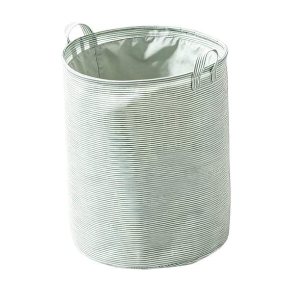 Leodye 1PCS Large Striped Collapsible Fabric Laundry Hamper Portable Dirty Clothes Storage Basket for Bedroom Bathroom Toys Garment Home Tidying -16.9x13.8in