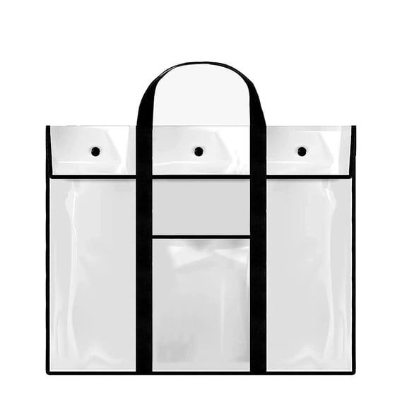 Leodye 1PCS Large Transparent Poster Board Bag with Handle Durable Portable Home office Artwork Chart Teaching Material Storage Bag -31.50 × 25.20 in