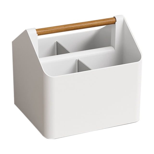Leodye 1PCS Large-capacity Desktop Organizer Compartmentalized Plastic Open-type Home office Stationery Sundry Storage Box -6.96*6.49*6.49 in