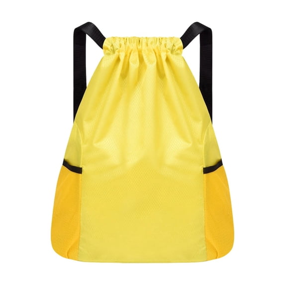 Leodye 1PCS Lightweight Drawstring Backpack Bag, Simple Sports Fitness Sackpack for Men Women, Portable Storage Bag for Students Outdoor Travel Gym & Daily Use -16.93x10.63x0.79in