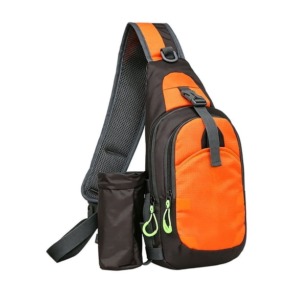 Leodye 1PCS Lightweight Nylon Chest Sling Bag, Multi-pocket Layered Storage, Casual Shoulder Backpack for Travel Outdoor Commute Daily Items -13.78×6.69×1.57in