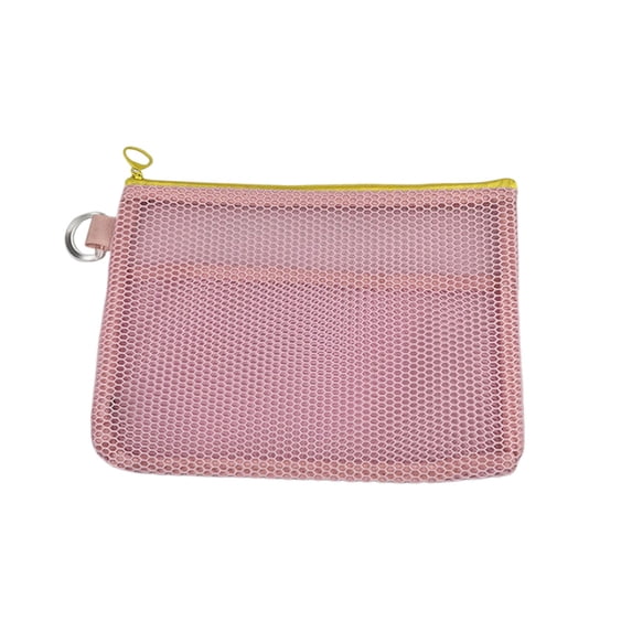 Leodye 1PCS Lightweight Zippered Mesh Travel Pouch, Breathable Structure, Multifunctional Bag for Cosmetics, Coins, Cards and Documents -9.4 x 5.9 IN