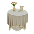 thumbnail image 1 of Leodye 1PCS Linen-Cotton Square Tablecloth - Fringed Design for Wedding/Party/Indoor/Outdoor, Machine Washable -55x55 Inch, 1 of 8