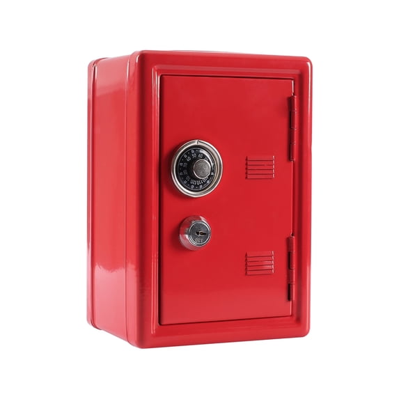 Leodye 1PCS Locker Safe with Key and Digit Lock Mini Password Cash Money Box for Boys and Girls -4.47*3.39*7.1IN