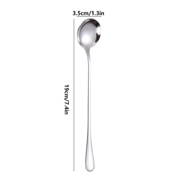 Leodye 1PCS Long Handle Iced Tea Spoon, Coffee Spoon, Ice Cream Spoons, Stainless Steel Cocktail Stirring Spoons-7.4*1.3IN