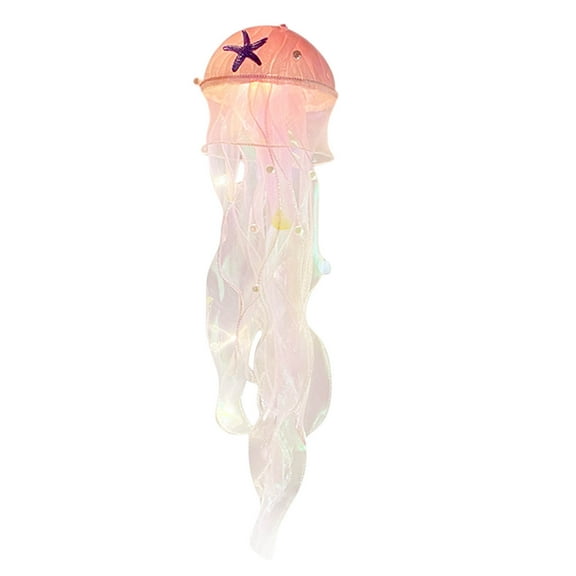 Leodye 1PCS Luminous Jellyfish Hanging Lamp - Night Light Bedside Decoration, Jellyfish-shaped Lantern -19.68inchx4.7inch.