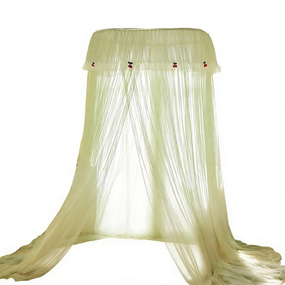 Leodye 1PCS Luxury Dome Mosquito Net High Density Mesh Foldable Ceiling Mounted Bed Canopy for Bedroom Decor -78.74x78.74 inches