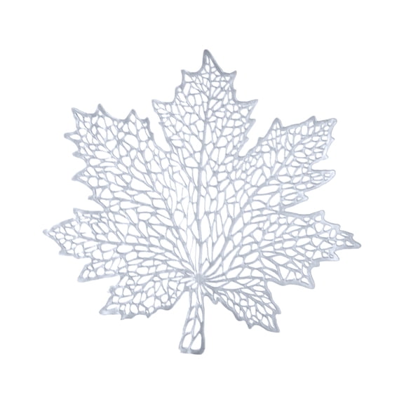 Leodye 1PCS Maple Leaf Shaped PVC Table Mat Heat-resistant Waterproof Home Dining Room Wedding Decor Washable Non-slip Placemat -16.5x16.5x0.2in