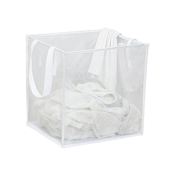 Leodye 1PCS Mesh Pop up Laundry Hamper with Portable Handles, Collapsible for Storage, Foldable Pop-Up Laundry Bags for College Dorm or Travel -12.99x12.99x12.99in