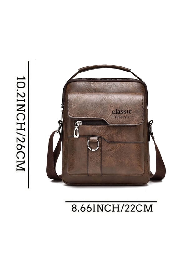 1PCS Messenger Bag for Men Crossbody Shoulder Purse Small Vintage PU Leather Satchel Pouch Side Crossover Handbag