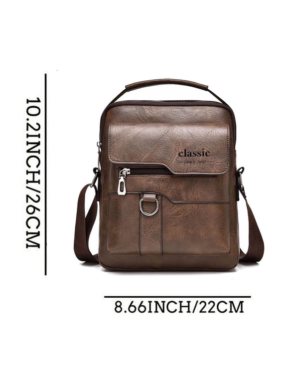 1PCS Messenger Bag for Men Crossbody Shoulder Purse Small Vintage PU Leather Satchel Pouch Side Crossover Handbag