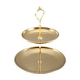 thumbnail image 1 of Leodye 1PCS Metal 2 Tier Jewelry & Snack Tray, Storage Organizer for Dresser -7.87x5.51x9.05in, 1 of 8