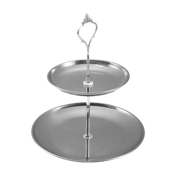 Leodye 1PCS Metal 2 Tier Jewelry & Snack Tray, Storage Organizer for Dresser -7.87x5.51x9.05in