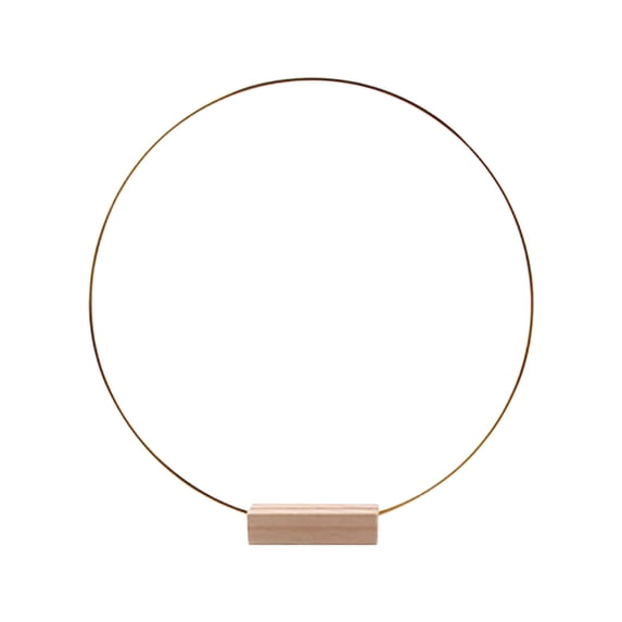 Leodye 1PCS Metal Floral Hoop with Wooden Base, DIY Craft Frame, Make Wedding Table Centerpiece, for Party & Home Floral Arrangement Decor -7.8IN