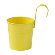 Leodye 1PCS Metal Iron Hanging Flower Pot with Drainage Holes Detachable Hook for Fence Balcony Garden Indoor Outdoor -6.29x3.93x3.93 in