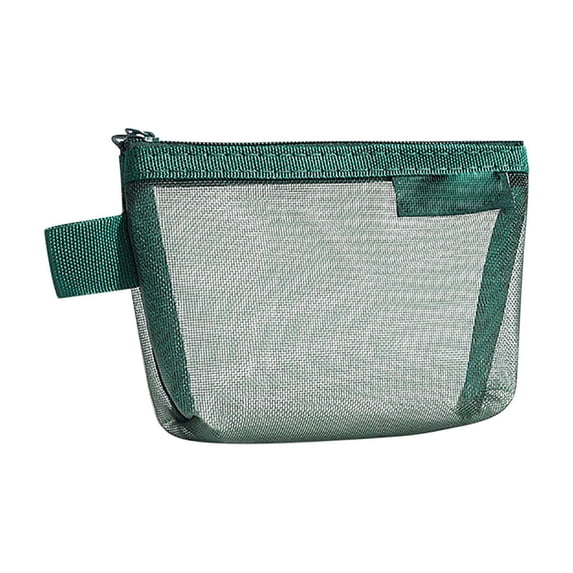 Leodye 1PCS Mini 3D Transparent Mesh Storage Bag Lightweight Portable Pouch for Cosmetics Jewelry Stationery Travel Supplies -4.92*3.74IN