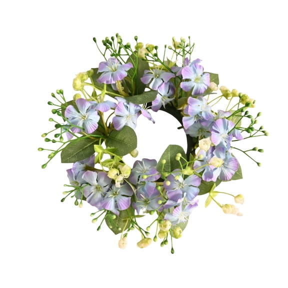 Leodye 1PCS Mini Artificial Flower Garland Wreath Realistic Festive Home Wedding Table Centerpiece Door Decor -7.9 * * 7.9 * 2.8in