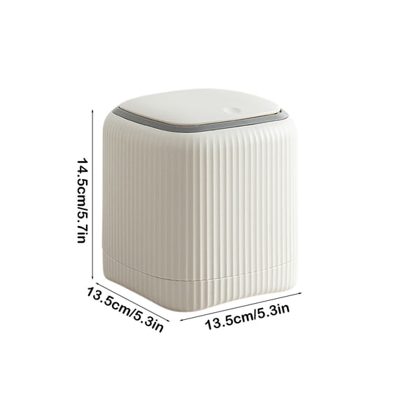 Leodye 1PCS Mini Double-layer Lidded Desktop Trash Can, Large Capacity Lazy Style Waste Bin for Bedside, Living Room and Small Household Space -5.3*5.3*5.7IN
