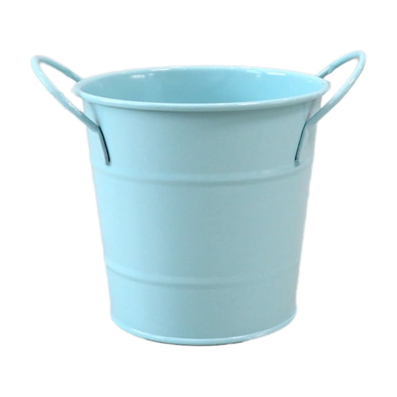 Leodye 1PCS Mini Iron Bucket Flower Pot with Double Ears Desktop Pen Holder Storage Box Cute Study Desk Decor for Home and office Use -5.9 * 4.5 * 4.3 in