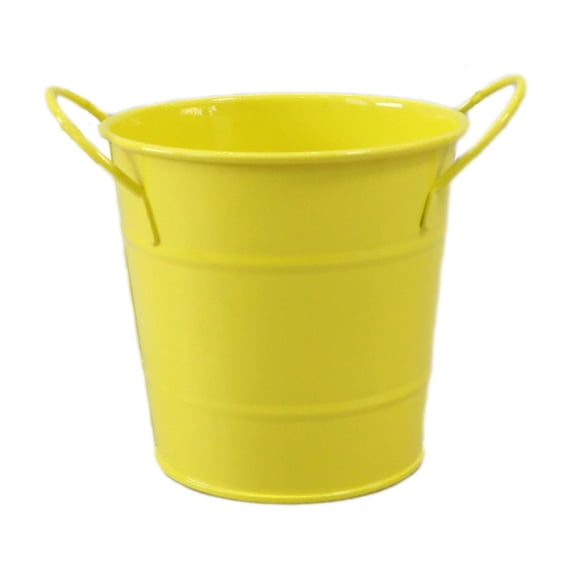 Leodye 1PCS Mini Iron Bucket Flower Pot with Double Ears Desktop Pen Holder Storage Box Cute Study Desk Decor for Home and office Use -5.9 * 4.5 * 4.3 in