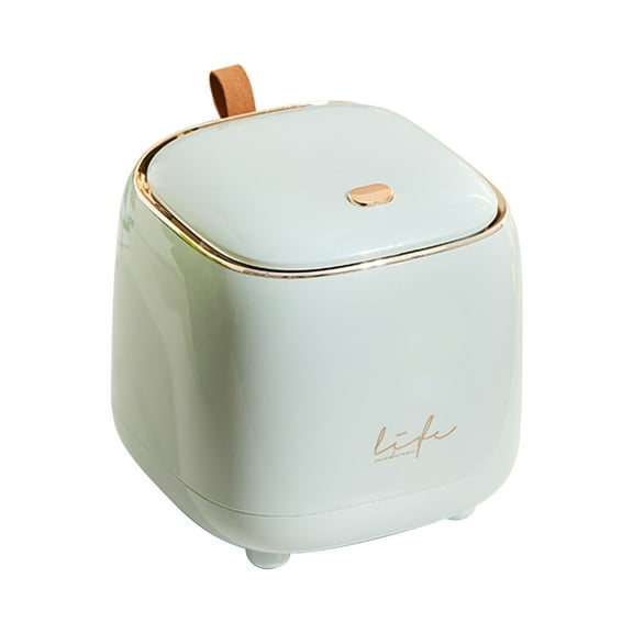 Leodye 1PCS Mini Lidded Countertop Trash Can Removable Compact Home/Bathroom/office Desk/Coffee Table Lint Waste Bin -5.7×5.7×9.84in