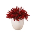 thumbnail image 1 of Leodye 1PCS Mini Simulated Green Bonsai Potted Plant Artificial Desktop Ornament Natural Style Faux Flower Decor for office Bedroom Table Layout -6.3x6.3x6.3in, 1 of 6
