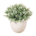 thumbnail image 1 of Leodye 1PCS Mini Simulated Green Bonsai Potted Plant Artificial Desktop Ornament Natural Style Faux Flower Decor for office Bedroom Table Layout -6.3x6.3x6.3in, 1 of 6