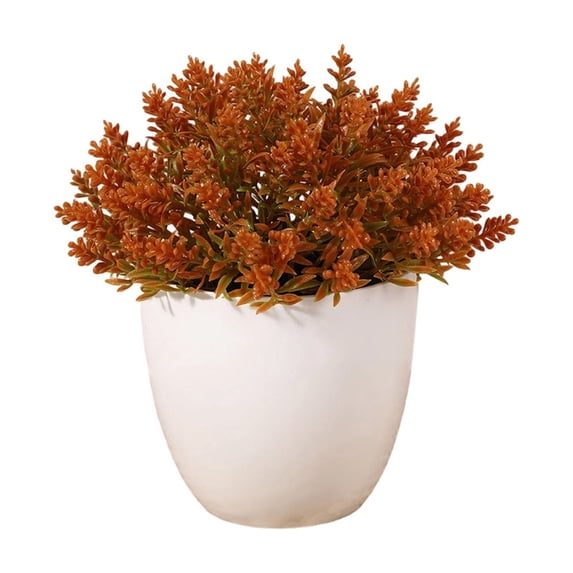 Leodye 1PCS Mini Simulated Green Bonsai Potted Plant Artificial Desktop Ornament Natural Style Faux Flower Decor for office Bedroom Table Layout -6.3x6.3x6.3in