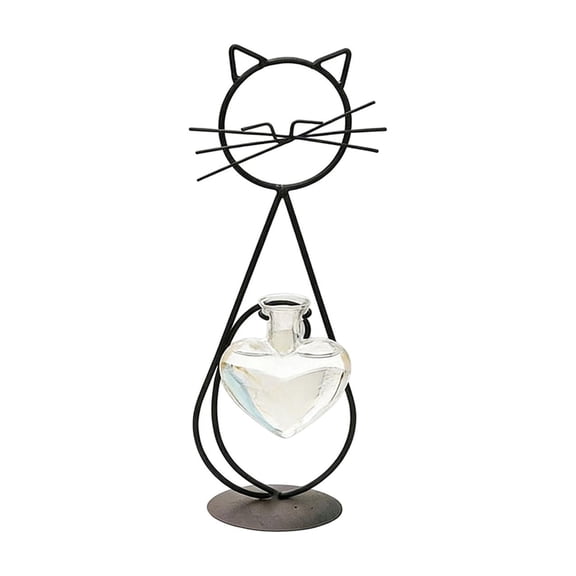 Leodye 1PCS Minimalist-shaped Wrought Iron Hydroponic Vase Personalized Stylish Home Decor Living Room Dining Table Flower Arranger -11.22x4.72in
