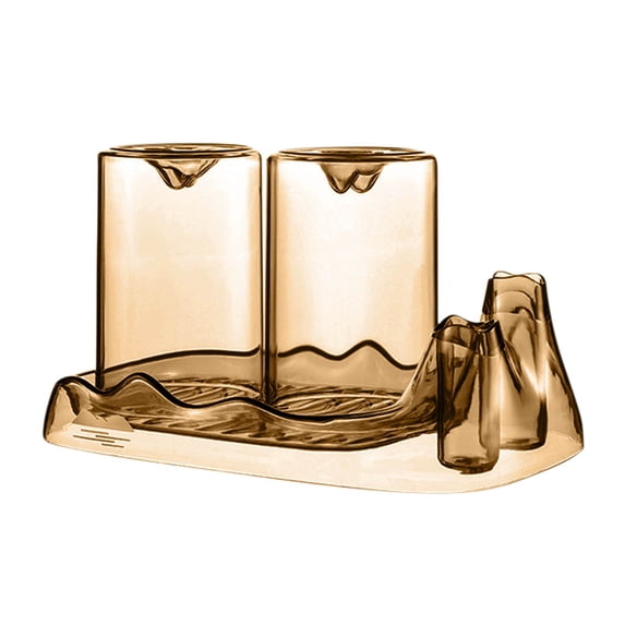 Leodye 1PCS Mouthwash Cup Toothbrush Holder Set Compact Sturdy Home Bathroom Toilet Wash Table Storage Rack -7.87 × 5.12 × 3.94 in