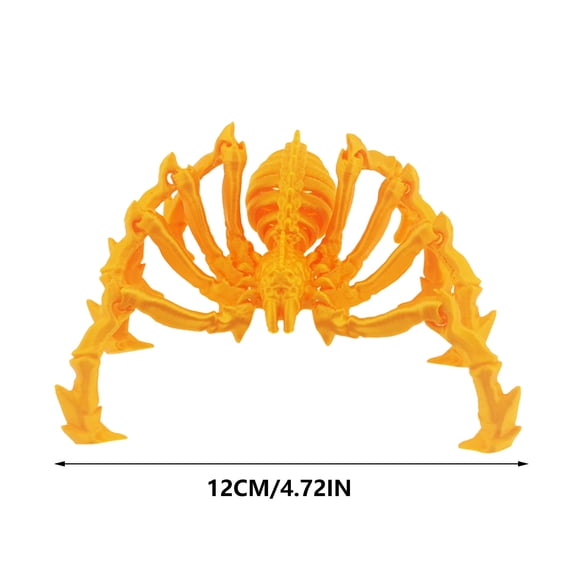 Leodye 1PCS Movable Skeleton Tarantula Model Ornament - Scaled Joints & Simulated Eyes Decorative Figurine -4.72IN