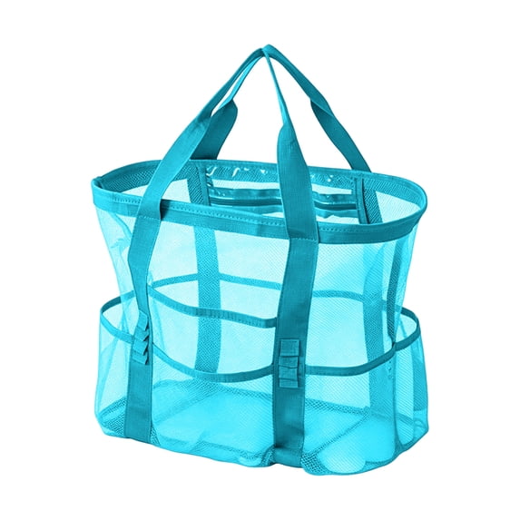Leodye 1PCS Multi Pocket Large Capacity Mesh Beach Tote Bag , Portable Swim Shower Caddy with Optional Inner Liner for Travel Beach -16.14*9.06*15.75IN