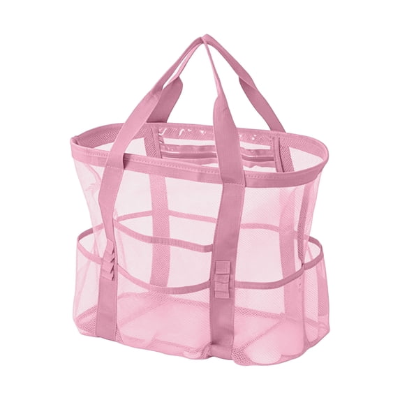Leodye 1PCS Multi Pocket Large Capacity Mesh Beach Tote Bag , Portable Swim Shower Caddy with Optional Inner Liner for Travel Beach -16.14*9.06*15.75IN