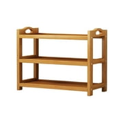Leodye 1PCS Multi-layer Bamboo Shoe Rack Space-saving Sturdy Home Dorm Concise Floor Shoe Storage Cabinet -20.08x19.69x9.84in